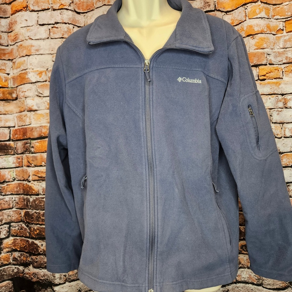 Columbia Womens Fast Trek II Fleece Jacket Navy Blue Full Zip Size 1X 0426